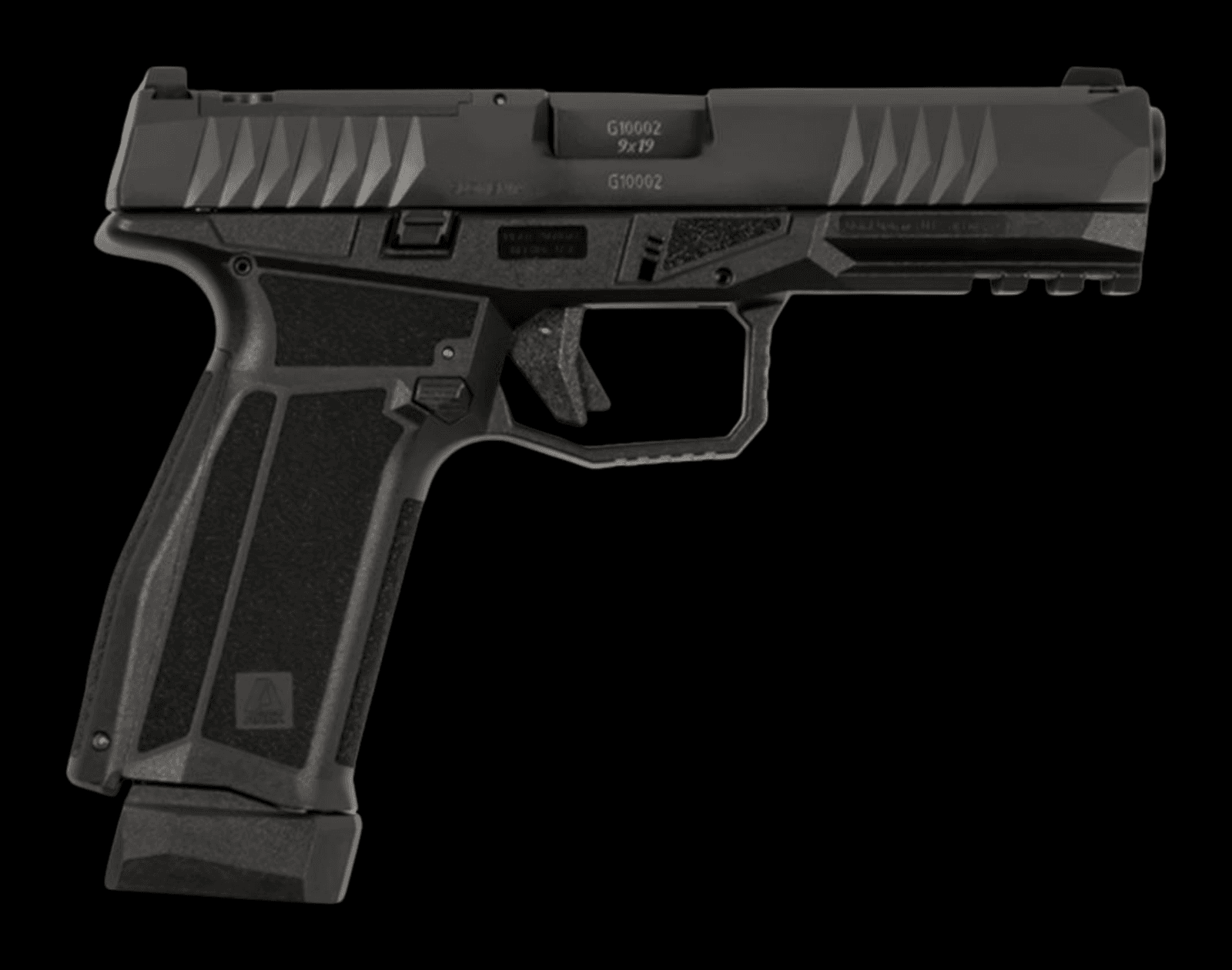 Pistola Arex Delta M calibre 9mm Luger, vista lateral