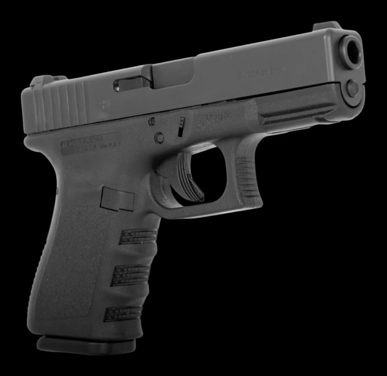 Pistola Glock G25 Gen 3 calibre .380 ACP, vista lateral