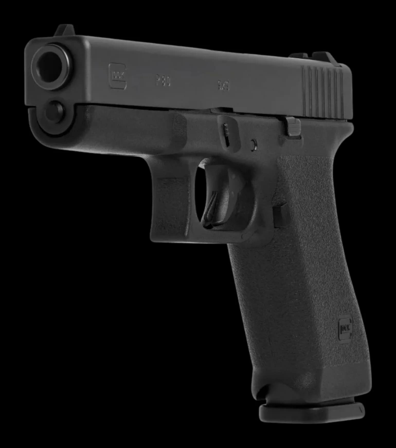 Pistola Glock P80 calibre 9mm Luger, vista lateral