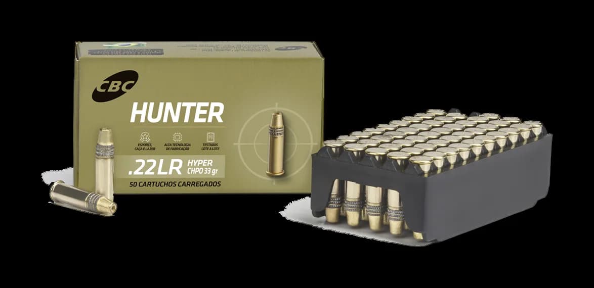 Munição CBC .22 LR Hunter Hyper CHPO 33gr, foto do produto