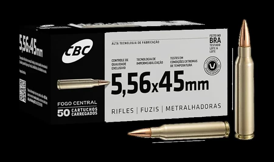 Munição CBC 5,56x45mm Comum SS109, foto do produto