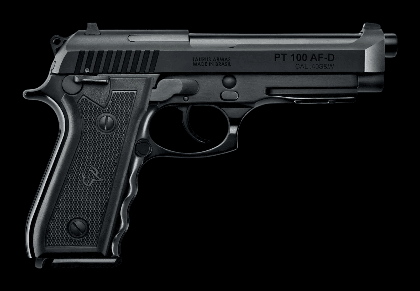 Pistola Taurus PT100 calibre .40 S&W, vista lateral