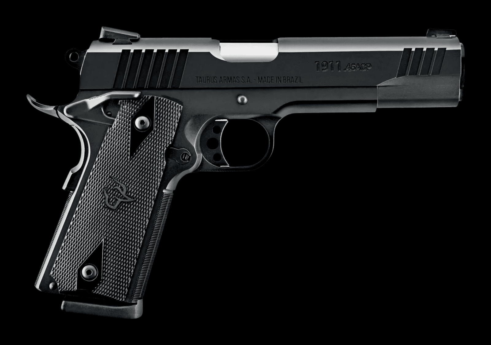 Pistola Taurus PT1911 calibre .45 ACP, vista lateral