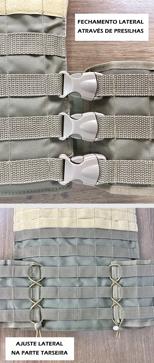 Plate Carrier Modular J.A Rio Militar com 9 Bolsos Inclusos