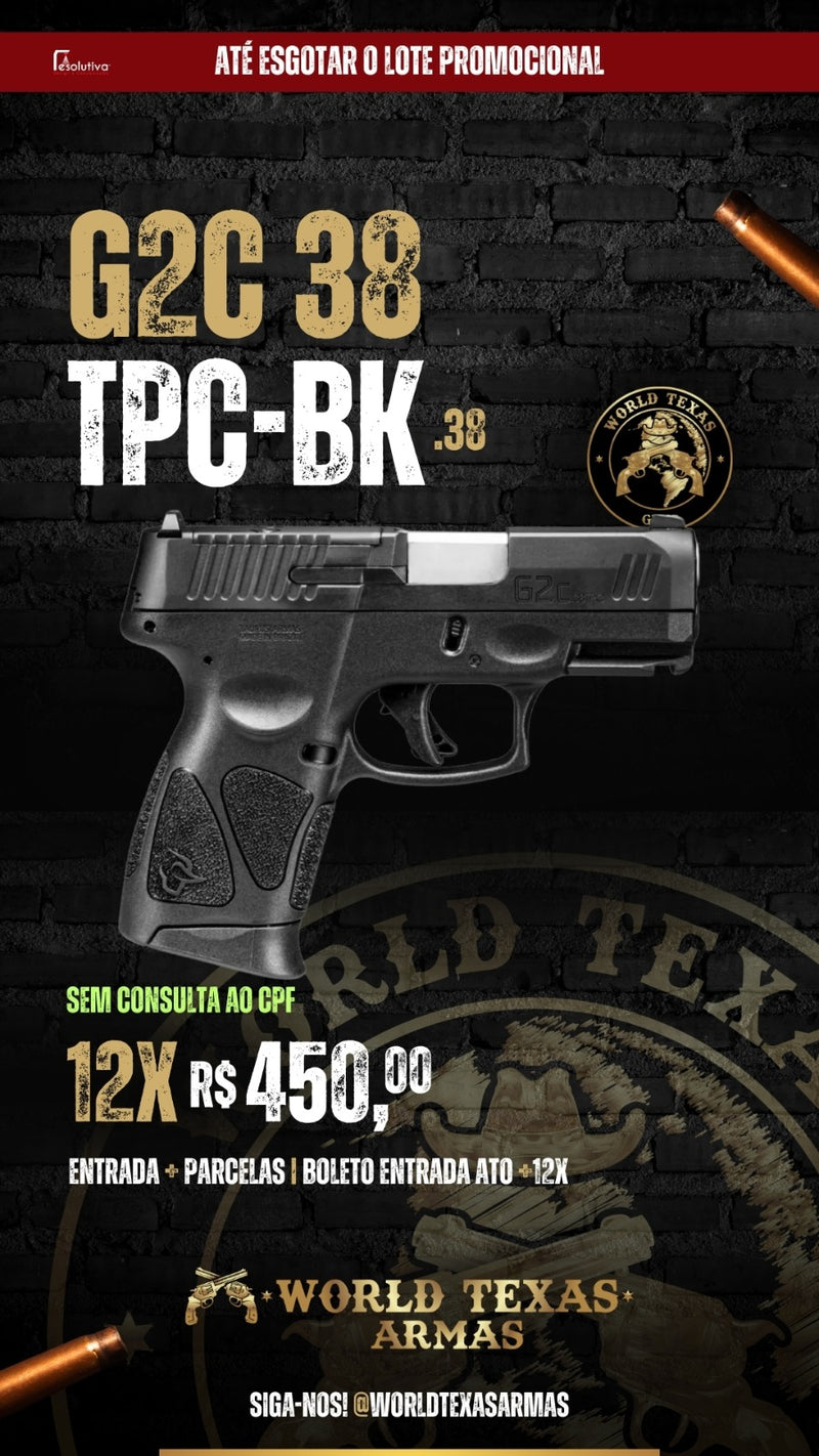 Pistola Taurus G2C .380 TPC-BK