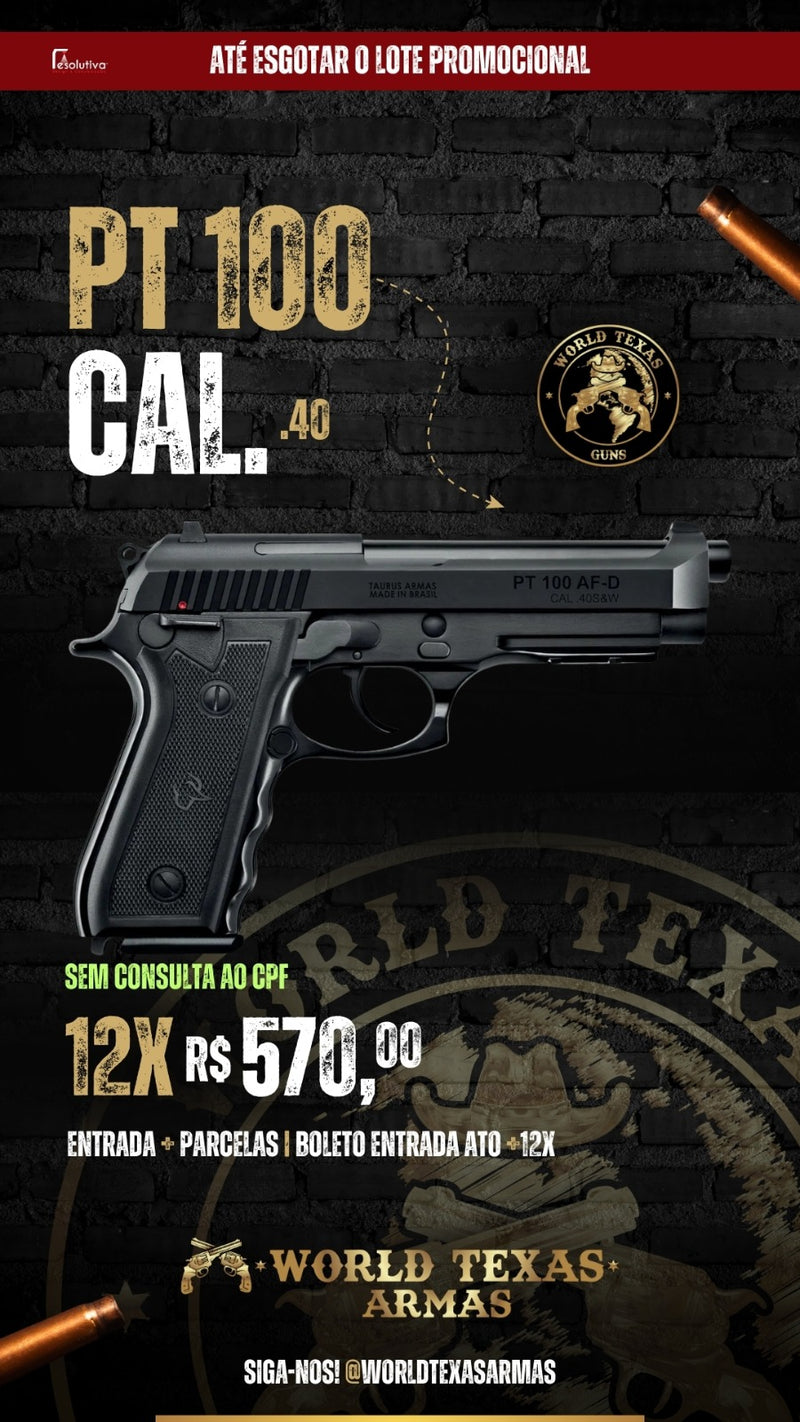 Pistola Taurus PT 100 AF-D .40 S&W