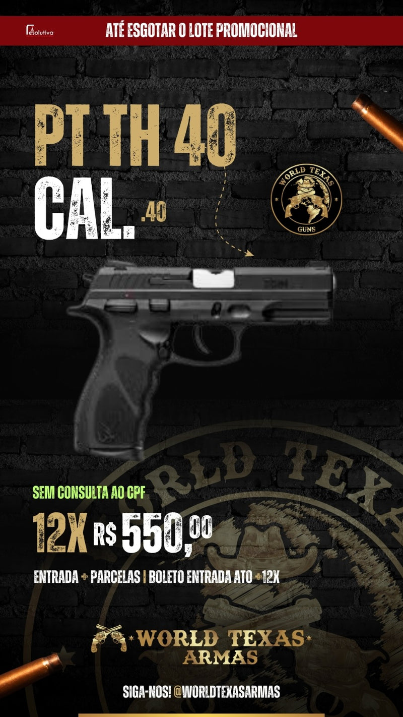 Pistola Taurus TH40 Cal. .40 S&W