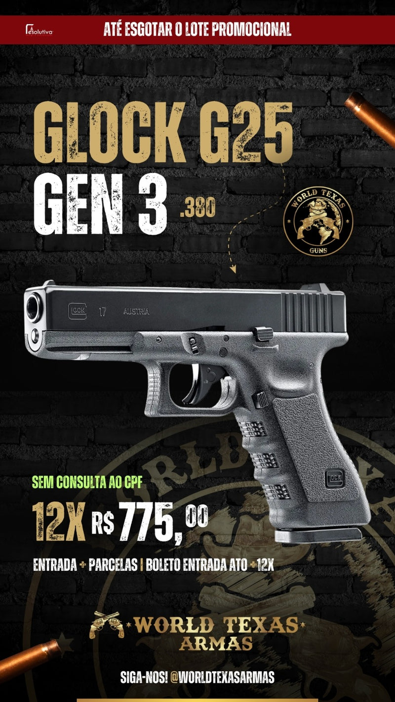Pistola Glock G25 Gen 3 .380 AUTO